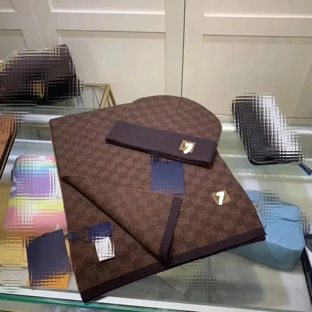 Louis Vuitton Scarf and Beanie Set Monogram Canvas