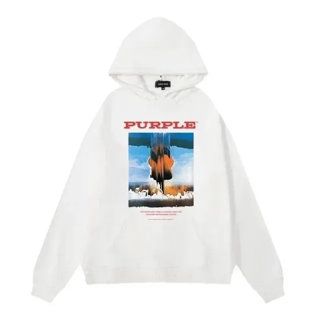 Palace Hoodie Purple Graphic Print