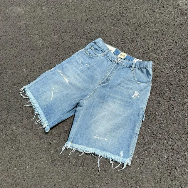 Gallery Dept. Denim Shorts Distressed Frayed Hem