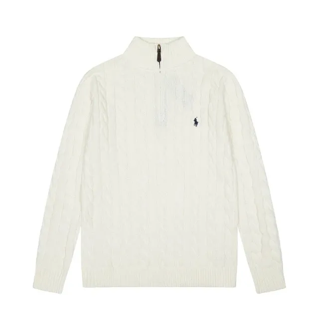 Polo Ralph Lauren Cable Knit Quarter-Zip Sweater Ivory