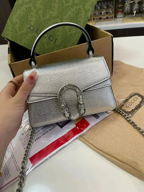 Gucci Dionysus Mini Metallic Grained Leather