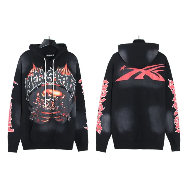 Hellstar Hoodie Skull Flame Graphic