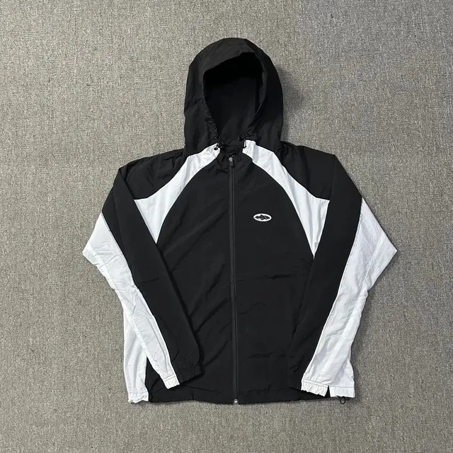 Corteiz Goggle Jacket Black White Panel