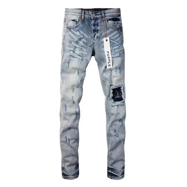 Amiri Distressed Slim Fit Jeans Light Wash with Heavy Rips