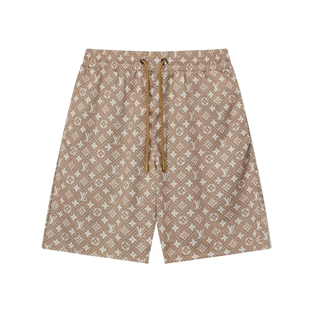 Louis Vuitton Monogram Swim Shorts Brown and White Monogram