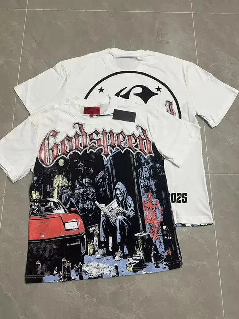 Godspeed Graphic Tee Skull and Car Print