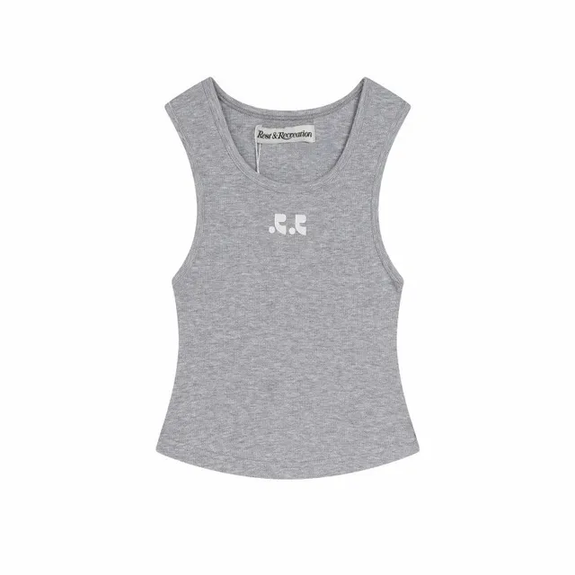 Rest & Recreation Ribbed Tank Top Logo Print