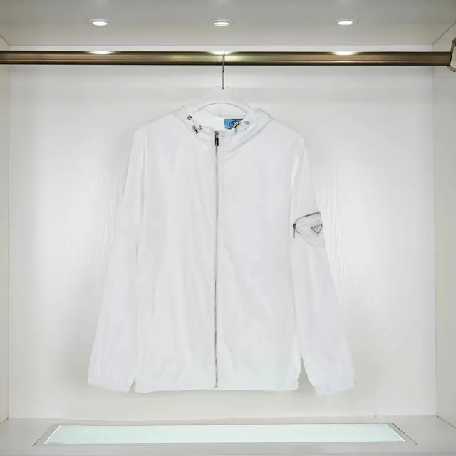Prada Nylon Hooded Jacket Classic Logo Patch