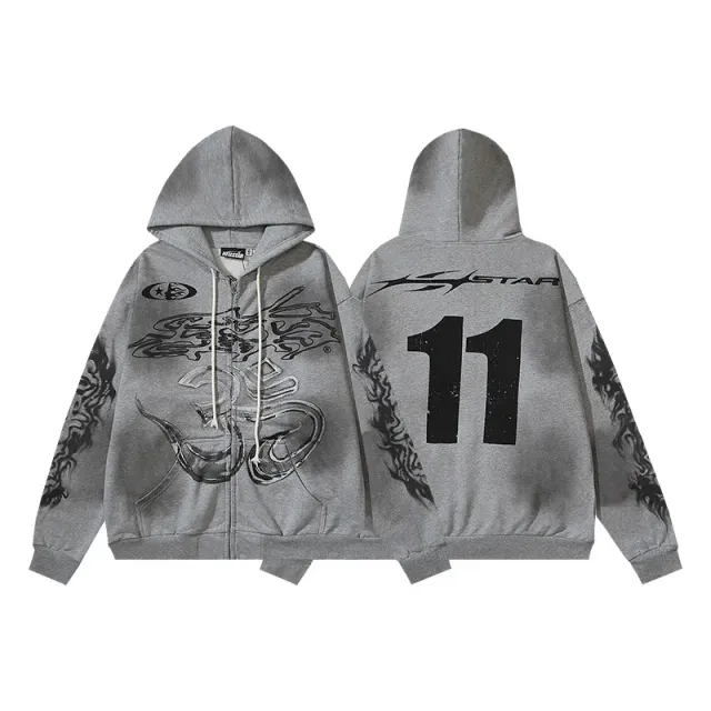 Palace Zip-Up Hoodie Graphic Print