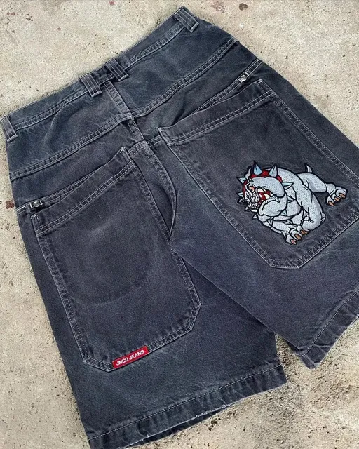 JNCO Denim Shorts Bulldog Patch