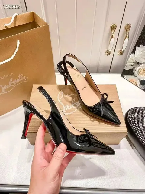 Christian Louboutin Slingback Pump Patent Leather Bow
