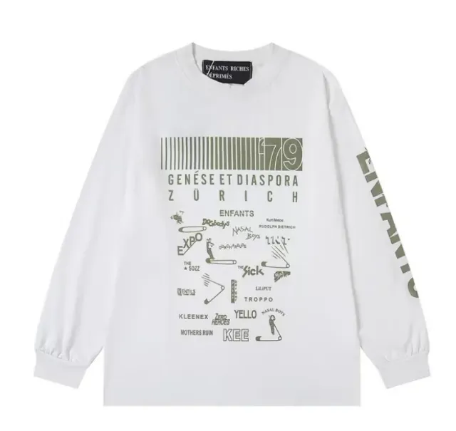 Er048 white long-sleeved t-shirt