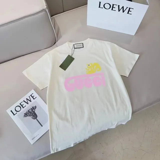 Loewe Graphic T-Shirt Pink Gucci Logo with Yellow Monster