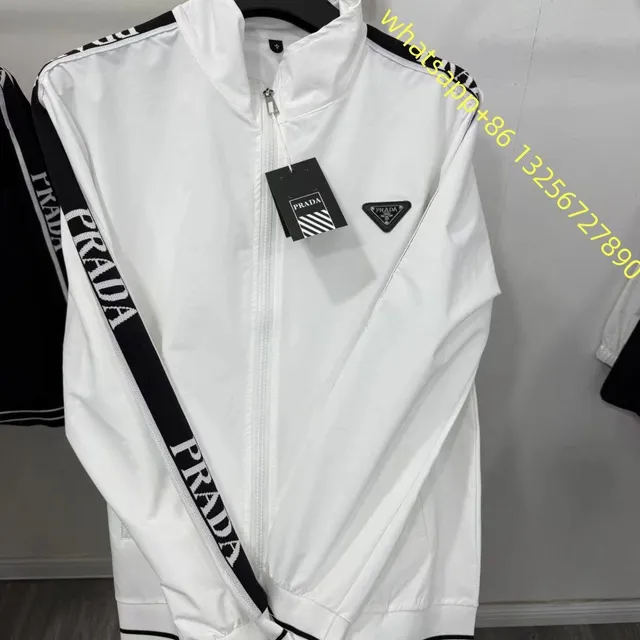Prada Track Jacket Logo Tape White