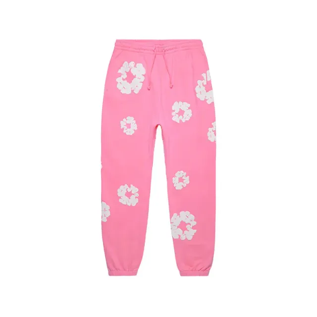 Supreme Floral Sweatpants Pink with White Floral Print
