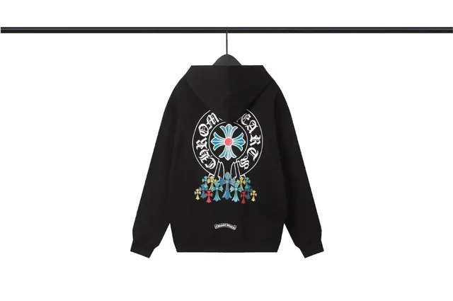 Chrome Hearts Zip-Up Hoodie Cross Motif Embroidery