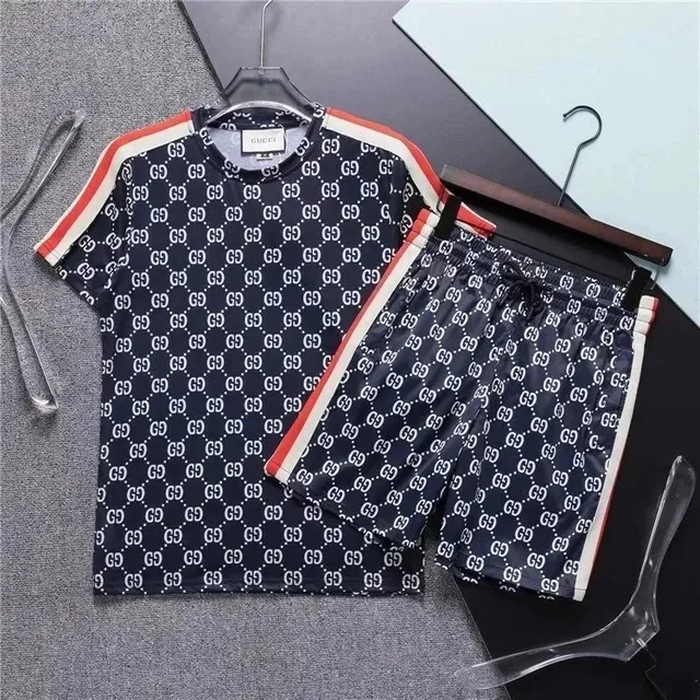Gucci GG Print Set Navy with Web Stripe