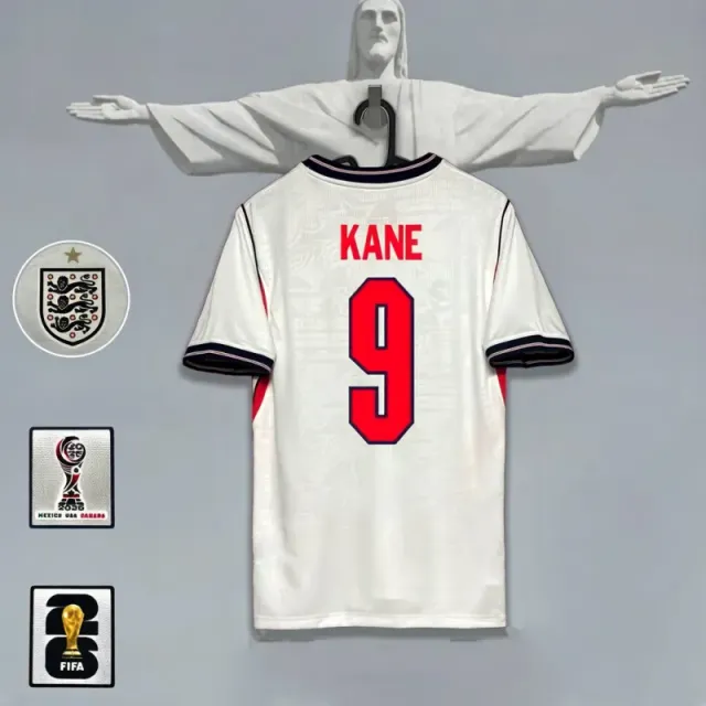 England home jersey, number 9, with captain's armband