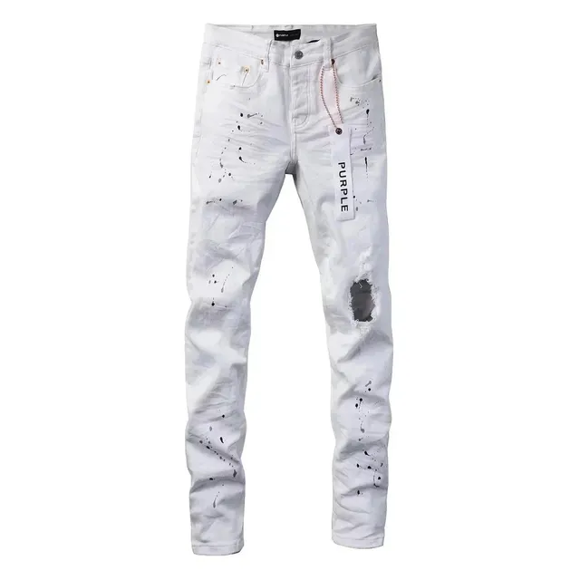 Purple Brand Distressed Jeans Paint Splatter