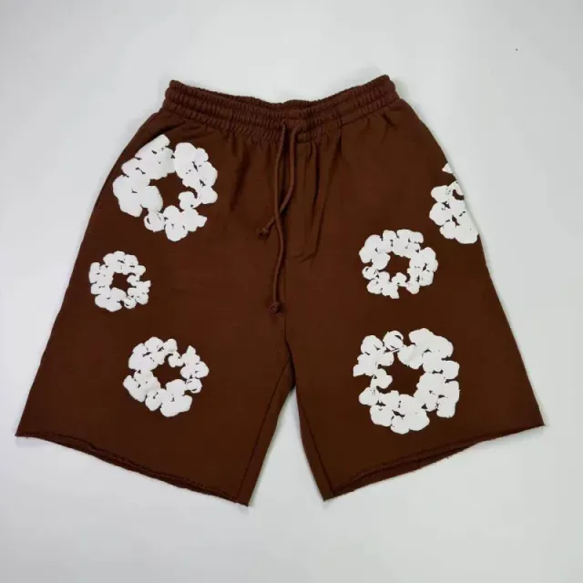 Fear of God Floral Print Shorts Brown with White Floral Motif