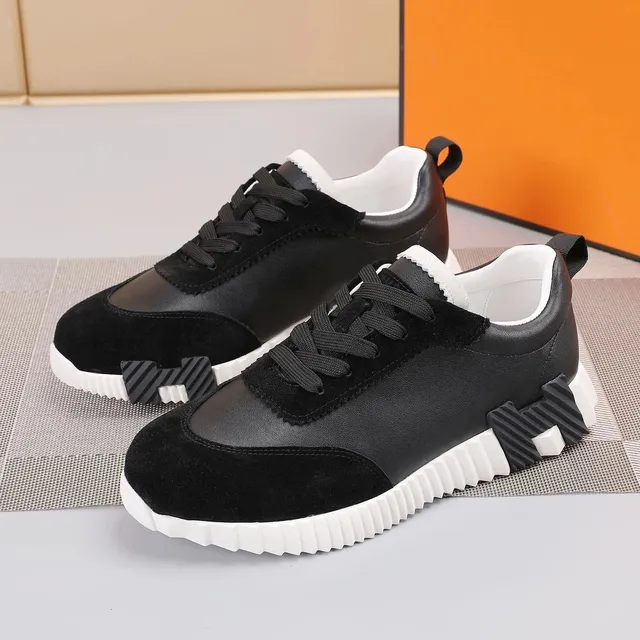 Hermès Run Black Suede and Leather