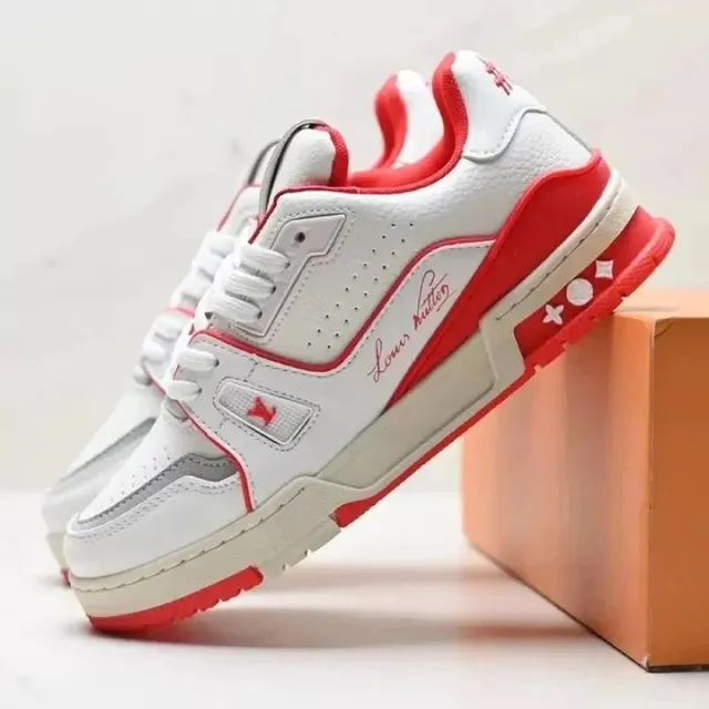 Louis Vuitton LV Trainer White Red