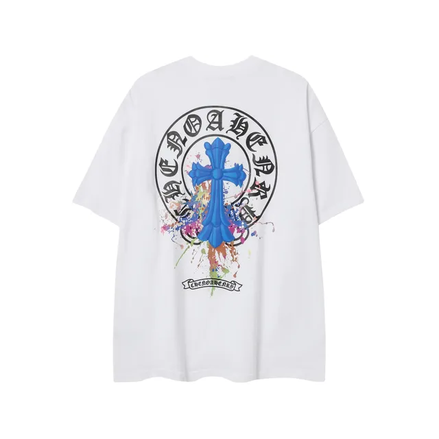 Chrome Hearts Graphic Tee Blue Cross Splatter