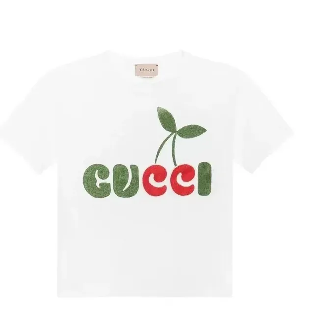 Gucci Cherry Logo T-Shirt Embroidered Cherry GG