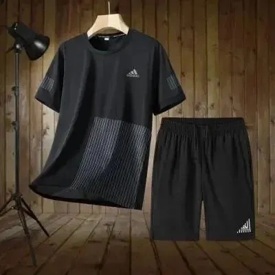 Adidas Training Set Black with Grey Panel