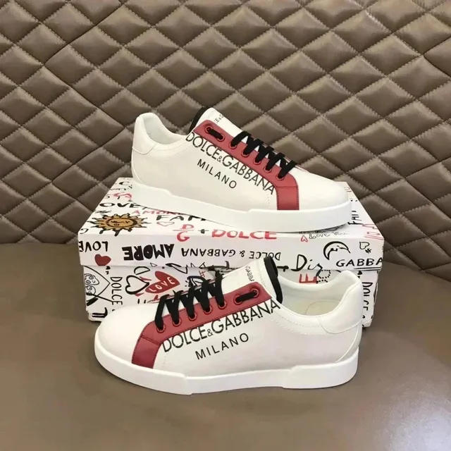 Dolce & Gabbana Logo Sneaker White Red Logo