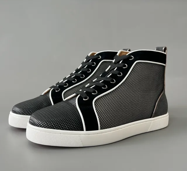 Christian Louboutin Louis Junior Black Mesh and Leather