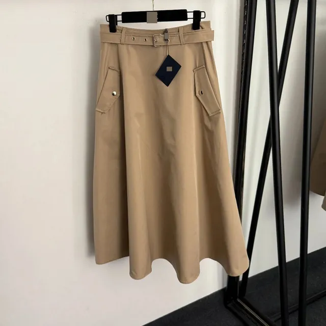 A-line Skirt Belted Cargo Pocket