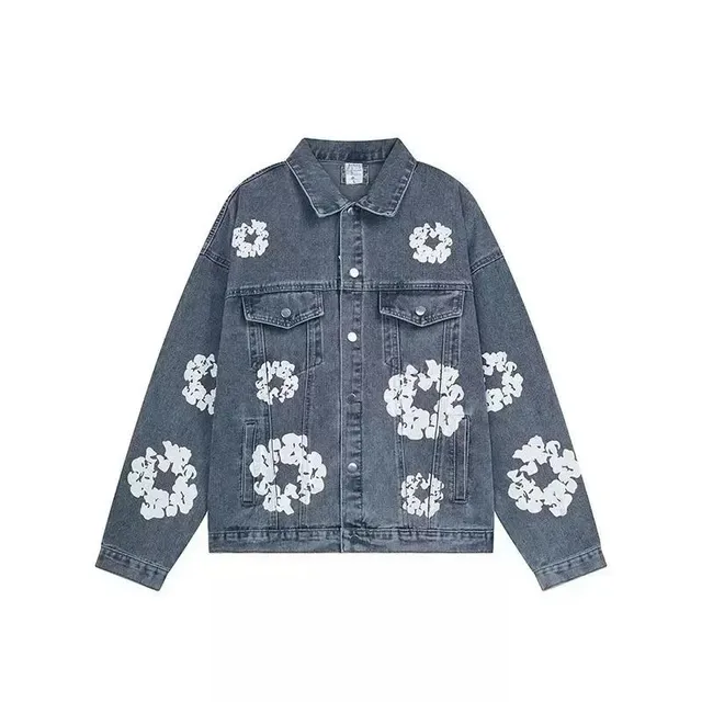 Balenciaga Denim Jacket Floral Print