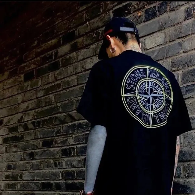 Stone Island Compass Logo T-Shirt Reflective Print