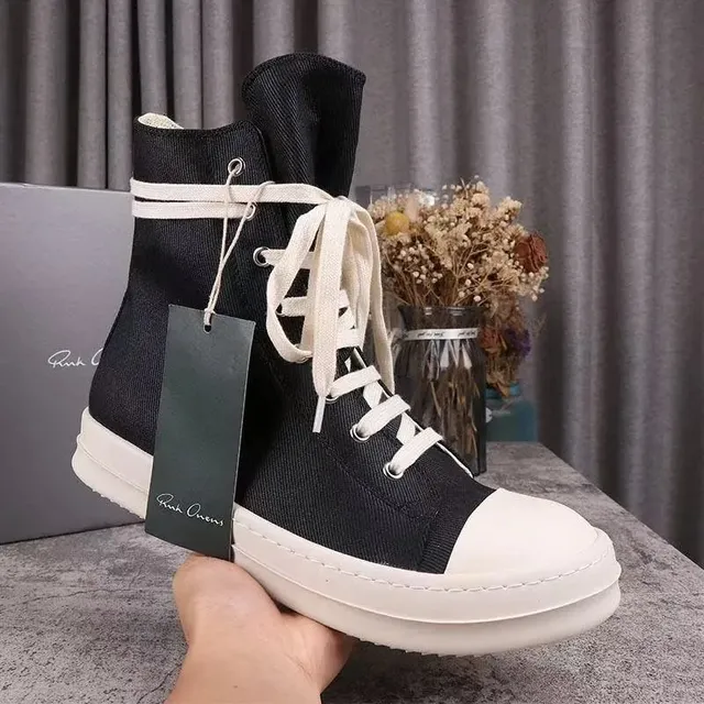 Rick Owens High-Top Sneaker Canvas and Rubber
