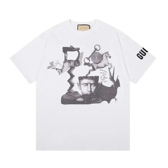 Gucci Graphic T-Shirt Surrealist Print