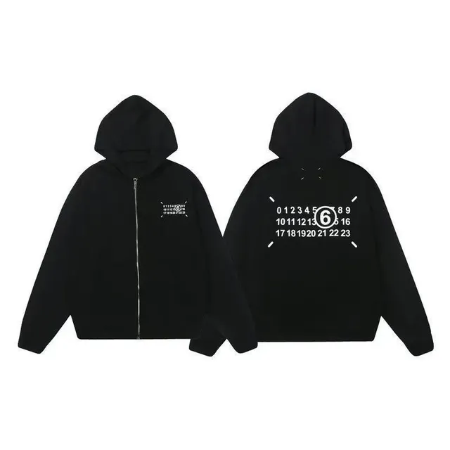 Maison Margiela Zip-Up Hoodie Numbers Print