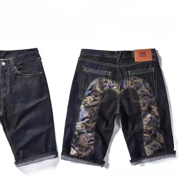 Evisu Denim Shorts Dragon Embroidery