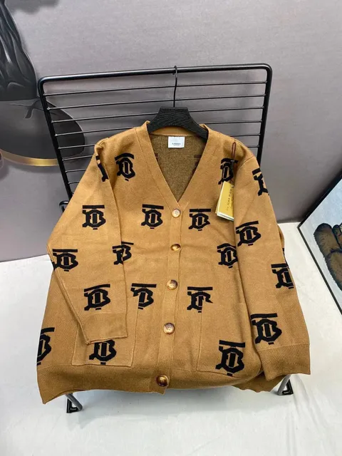 Burberry Monogram Knit Cardigan All-Over Logo