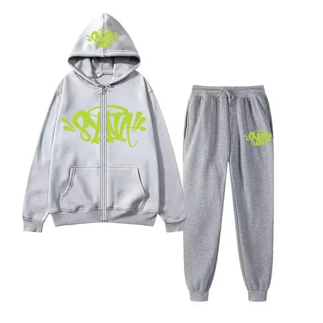 Syna World Zip-Up Hoodie and Joggers Set Graffiti Logo