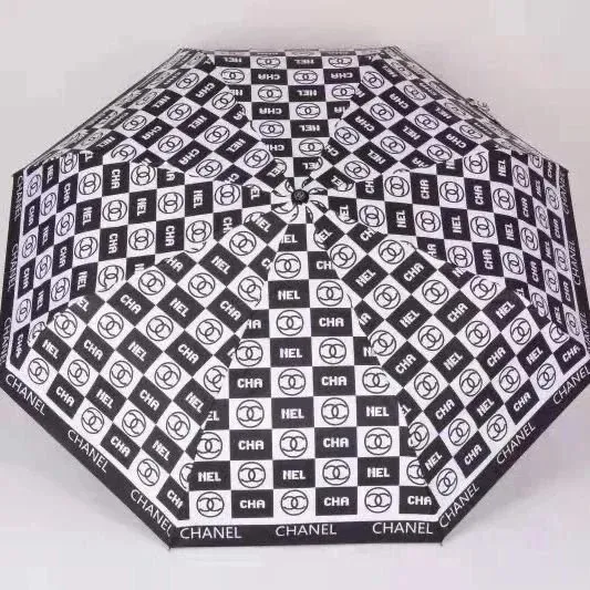 Chanel Umbrella Checkerboard Logo Print