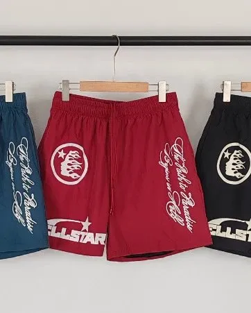 Hellstar Script Logo Shorts Embroidered Script & Star Logo