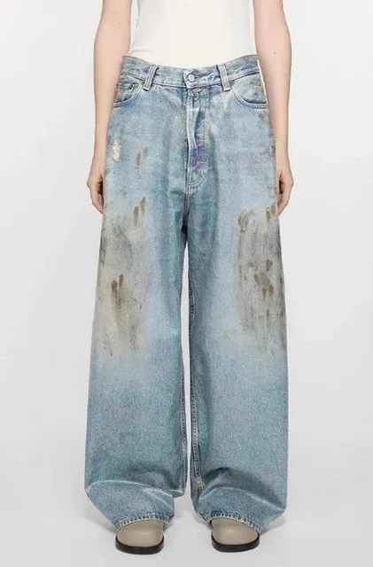 Levi's 501 Distressed Wide-Leg