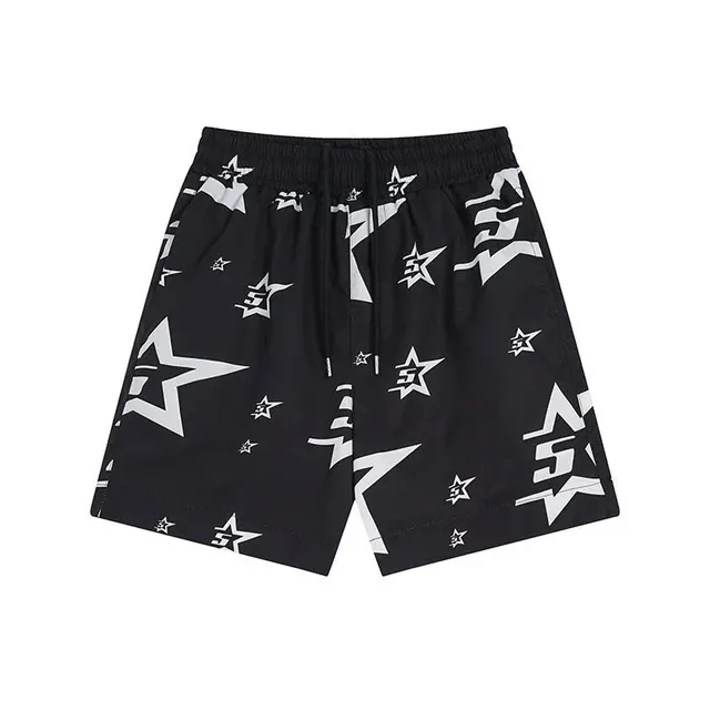 Sp5der Star Print Shorts All-Over Star Logo
