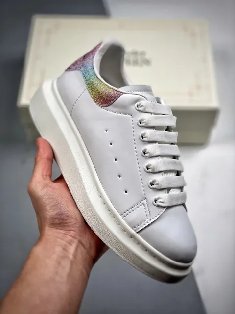 Alexander McQueen Oversized Sneaker Rainbow Glitter Heel