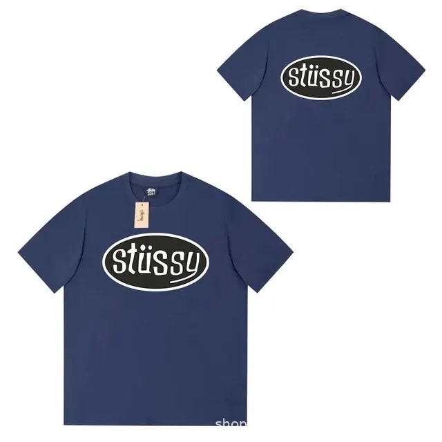 Stüssy Oval Logo Tee Navy Black White