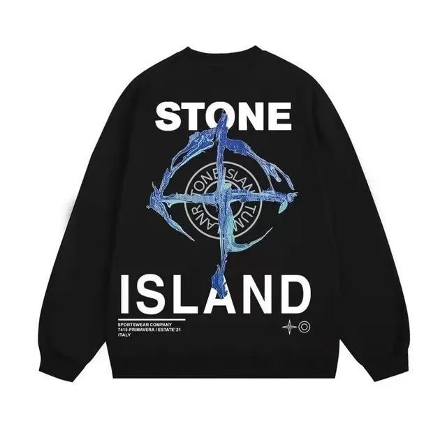 Crewneck Sweatshirt Stone Island Logo Print