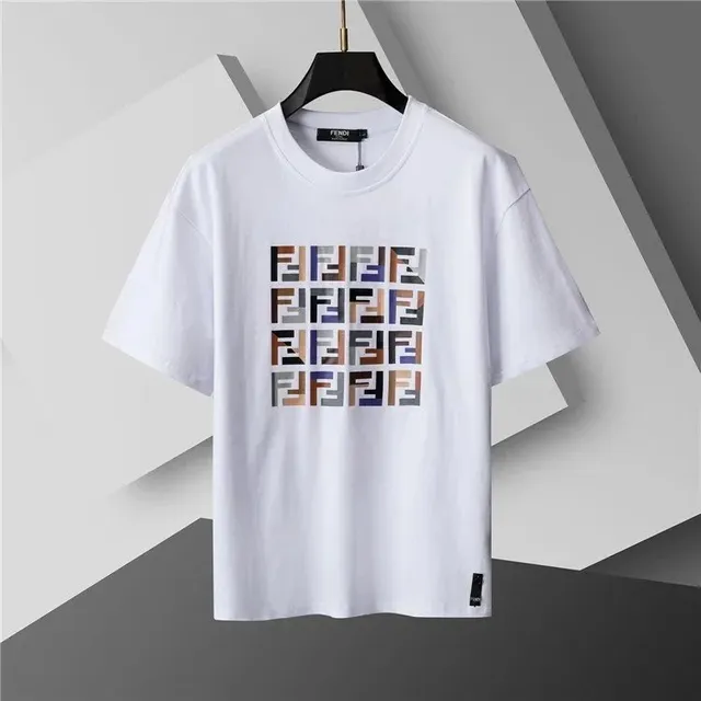 Fendi T-Shirt FF Logo Grid Print