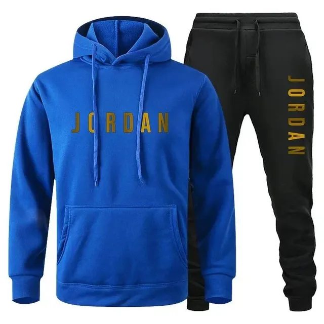 Jordan Hoodie and Joggers Set Royal Blue and Black