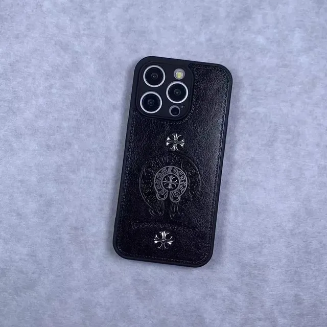 Chrome Hearts Phone Case Cross Logo Embossed